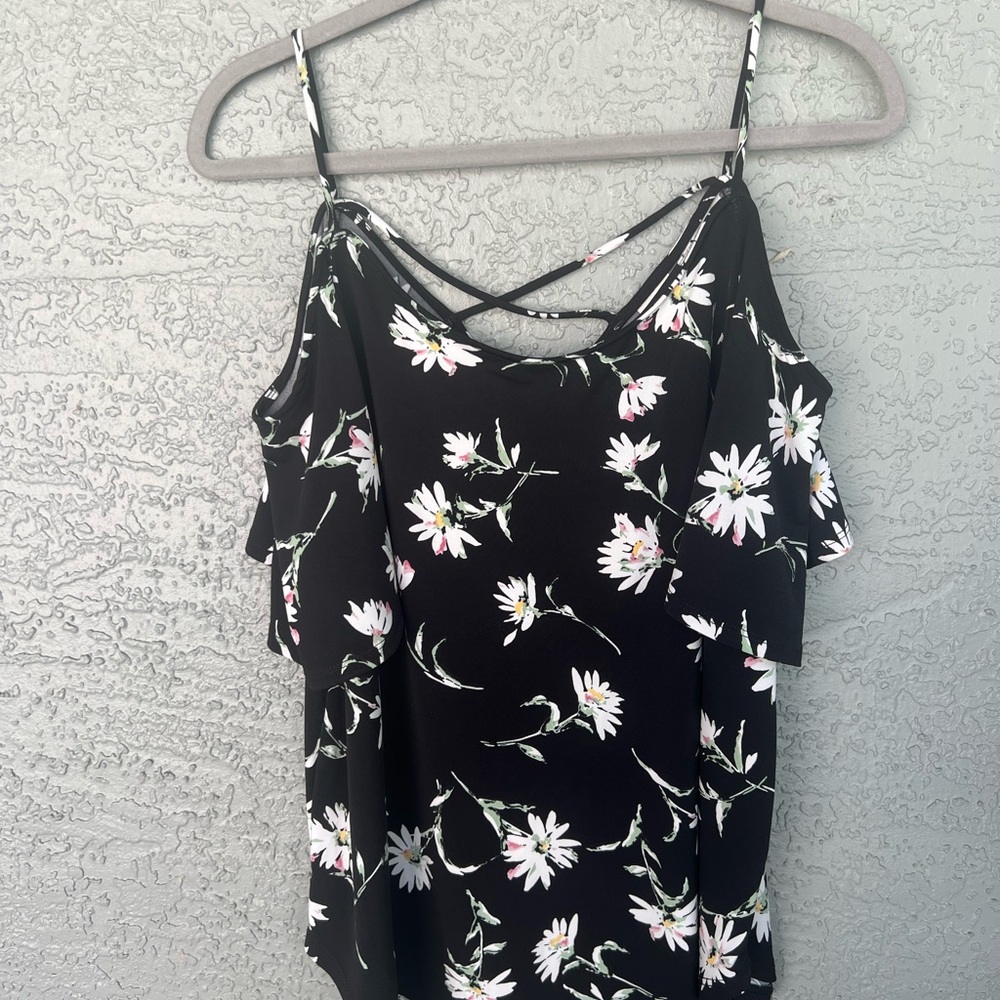 Floral Black Women's Top